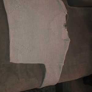 Grey v neck cropped knitted sweater